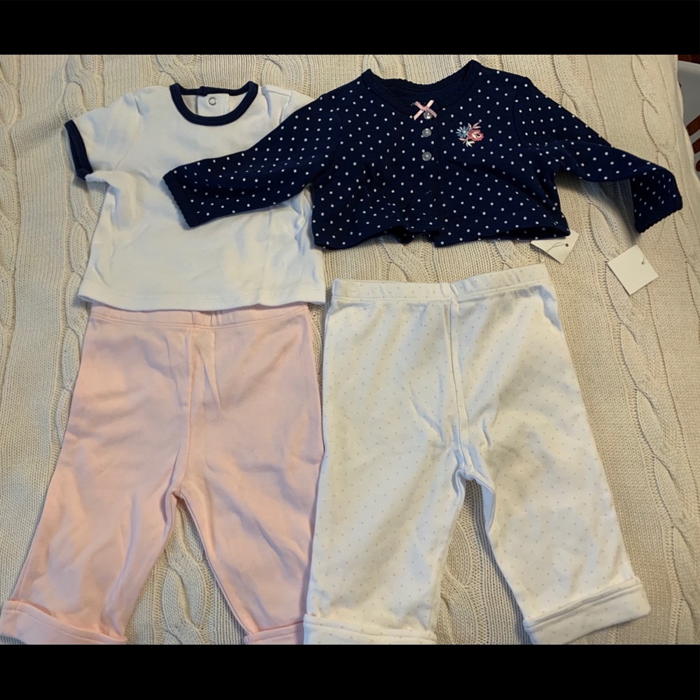 Little Me T-Shirt, Cardigan & Pants Set Pink Nordstrom | Size 3-6M $50+